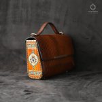 کیف چوبینه چرم،میناکاری مدل سپیدار