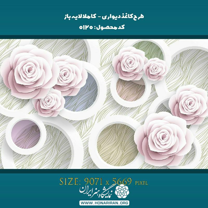 پوستر گلهای صورتی و پس زمینه دایره ای