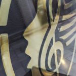 تابلو برنجی سُل موسیقی زمینه چرم