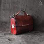 کیف چوبینه چرم،میناکاری مدل سپیدار