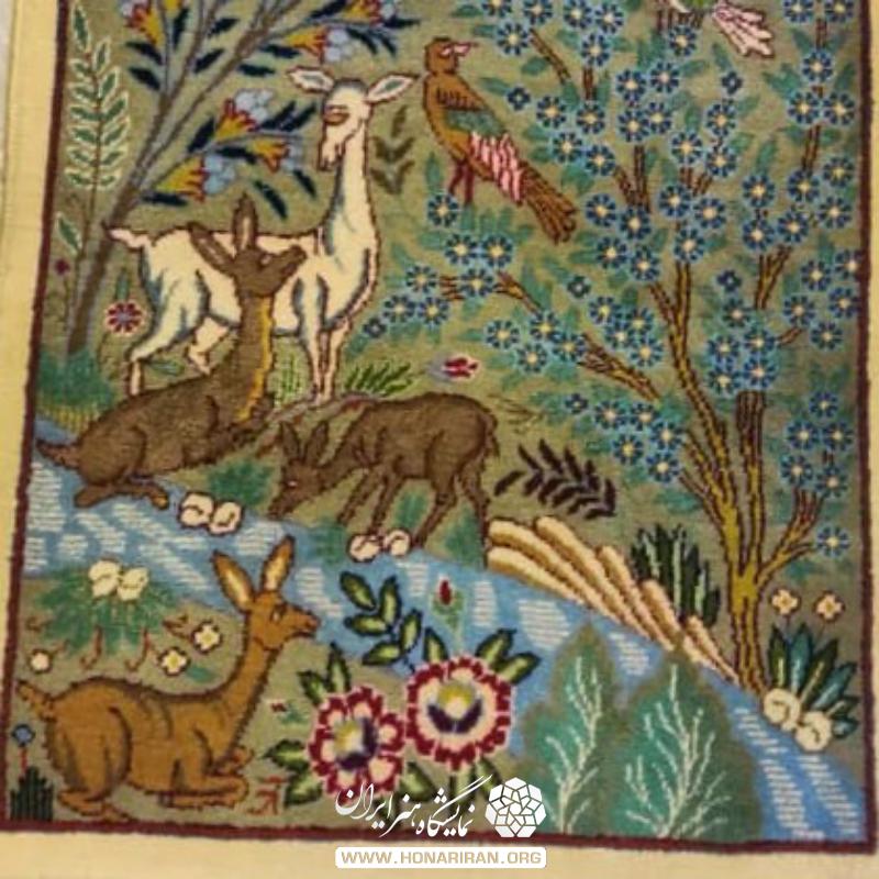 پادری دستبافت طرح شکارگاه