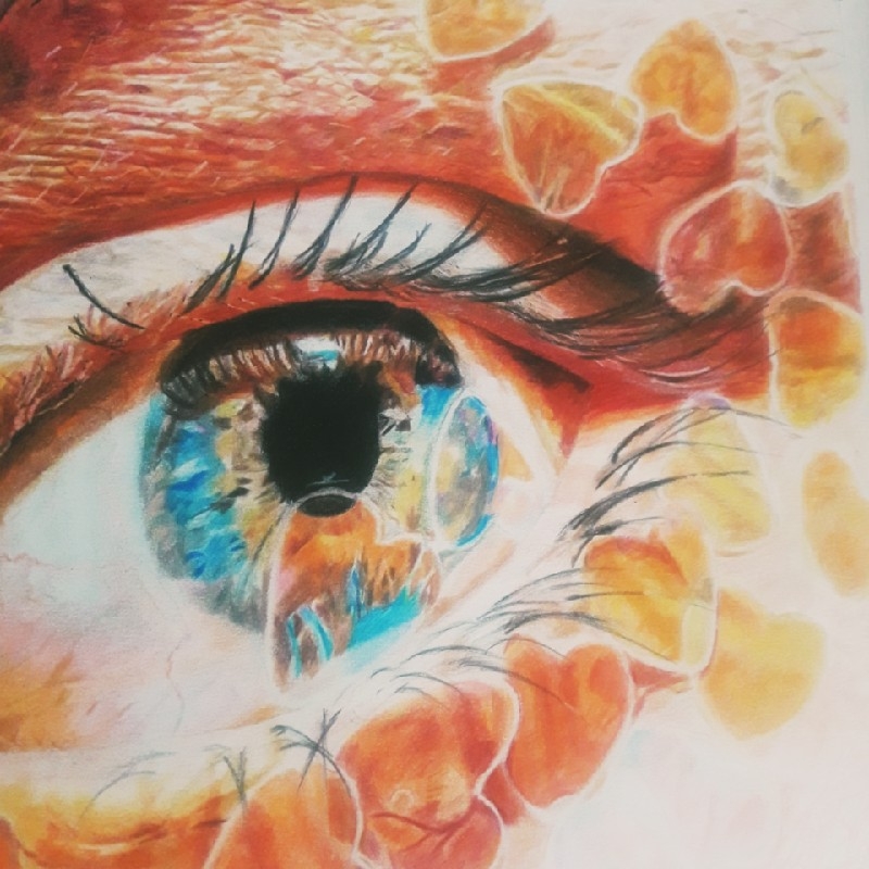 نقاشی آبی چشم