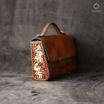 کیف چوبینه چرم،میناکاری مدل سپیدار