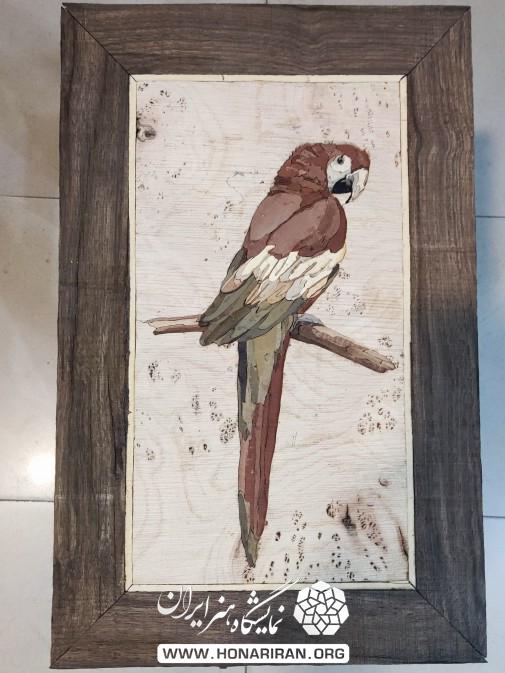 تابلو معرق چوب طوطی