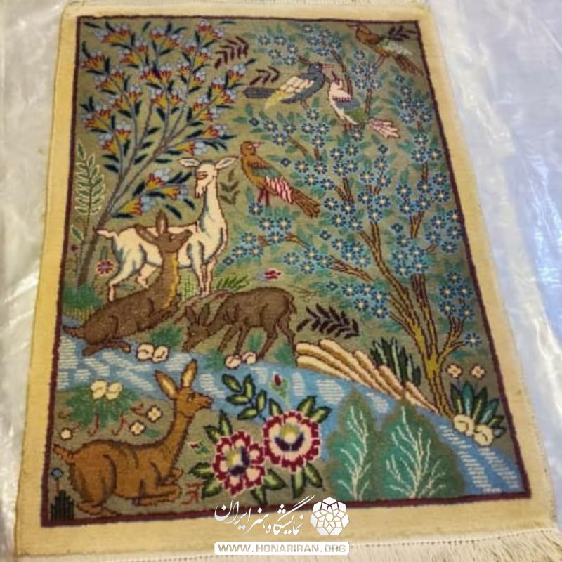 پادری دستبافت طرح شکارگاه