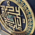ساعت فلزی برنجی زمینه چرم طرح علی (ع)