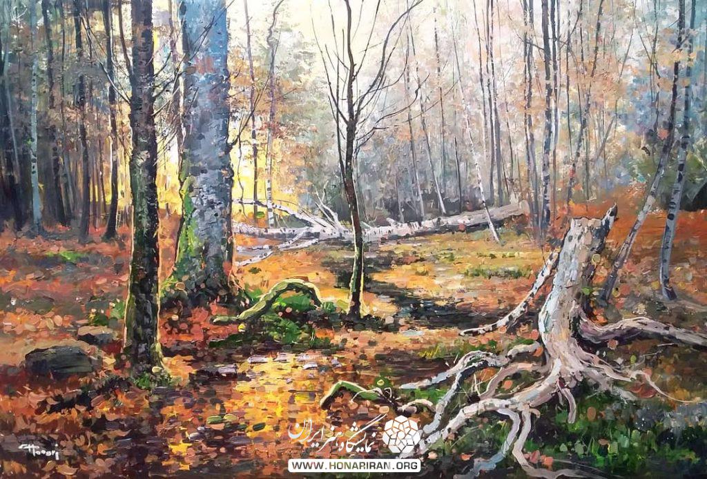 تابلو نقاشی جنگل