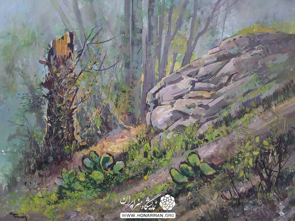 تابلو نقاشی جنگل سرسبز