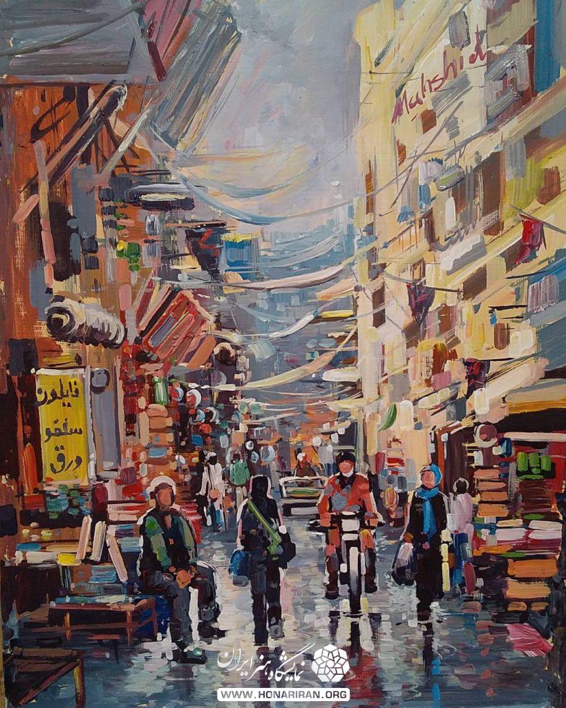 تابلو نقاشی بازار تهران