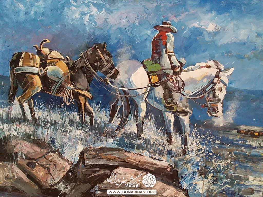 تابلو نقاشی اسب سوار