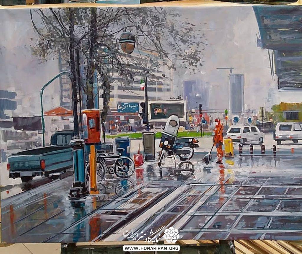 تابلو نقاشی میدان شهر