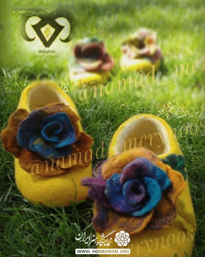 پاپوش نمدی گل برجسته