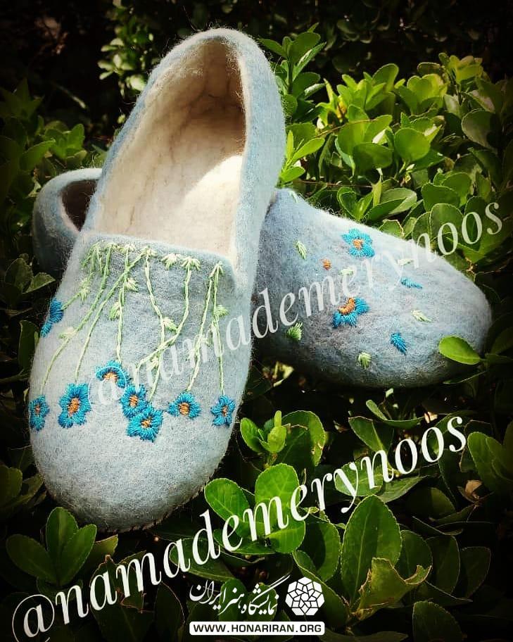 پاپوش نمدی طرحدار در رنگ های متنوع