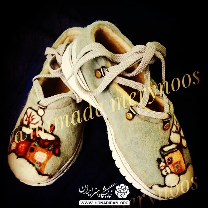 پاپوش نمدی طرحدار در رنگ های متنوع