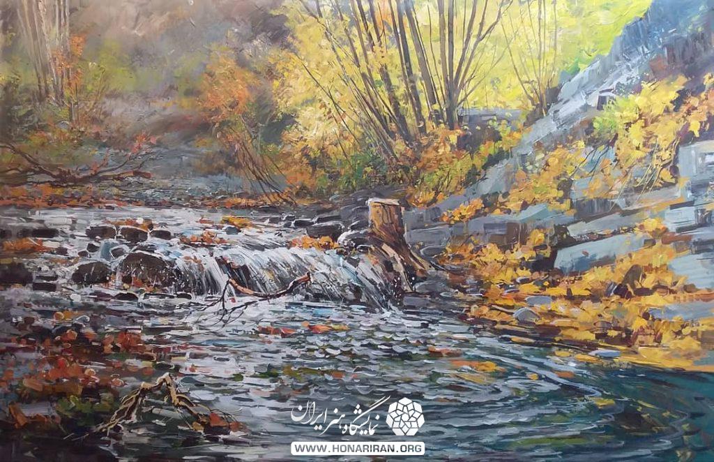 تابلو نقاشی طبیعت پاییزی