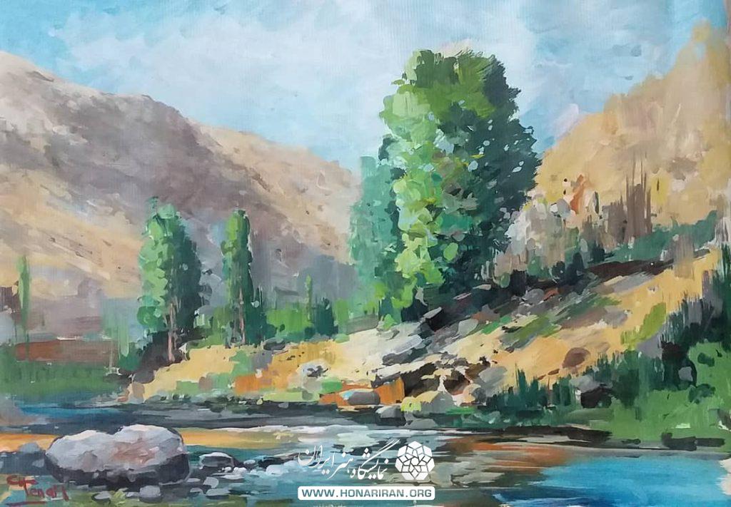تابلو نقاشی روستای آل