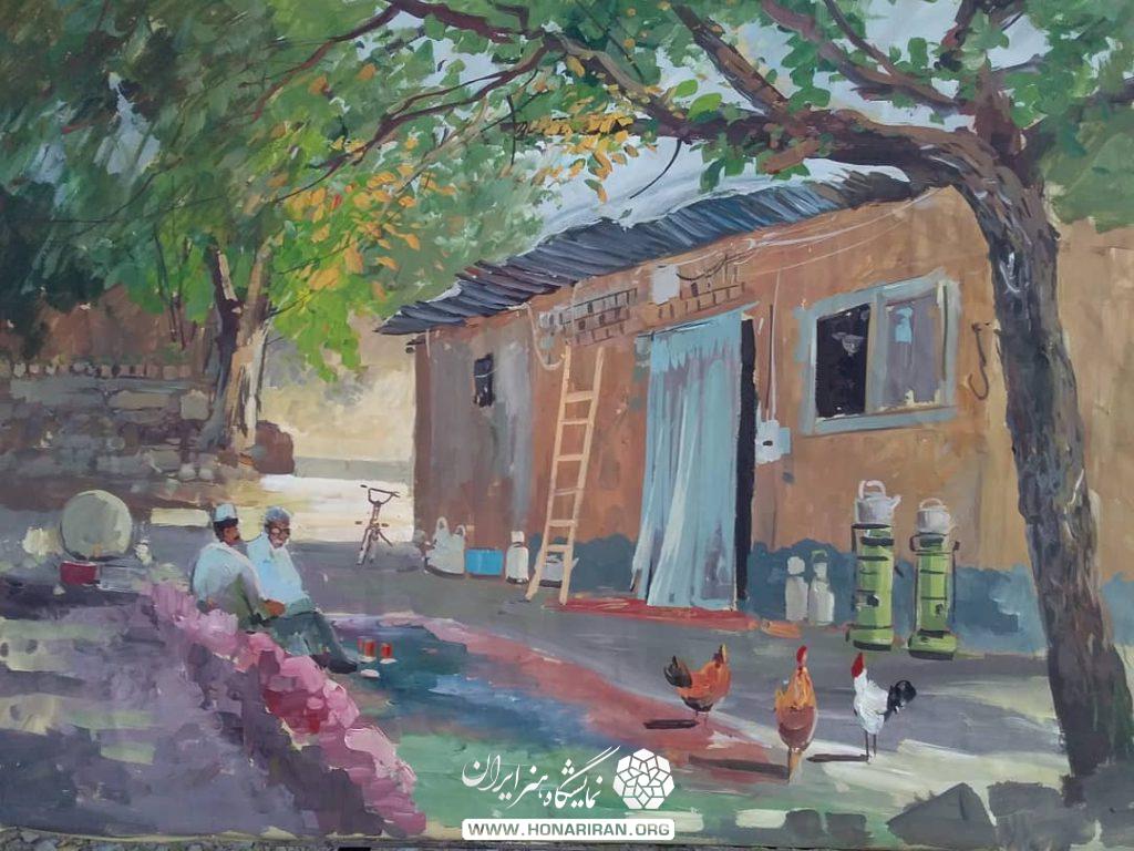 تابلو نقاشی خانه روستا