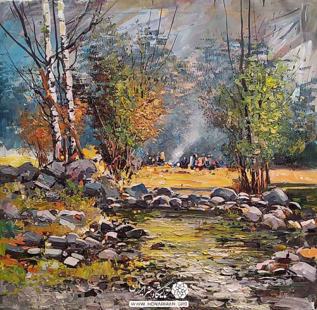تابلو نقاشی بهار جنگل