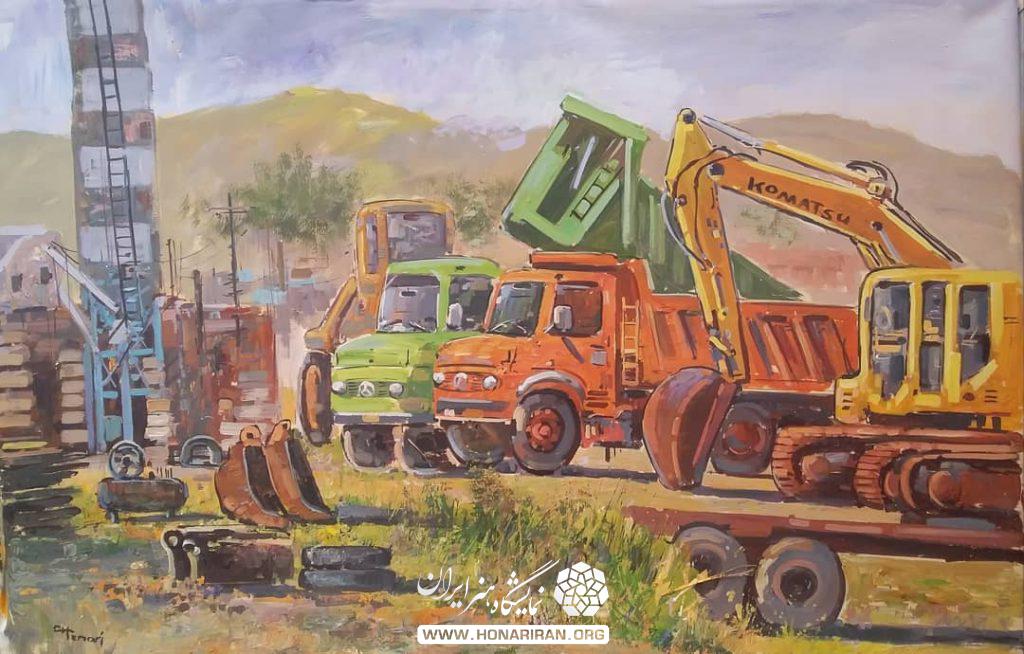 تابلو نقاشی کامیون ها