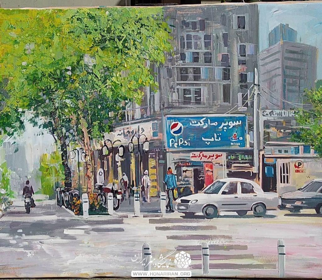 تابلو نقاشی خیابانی در شهر