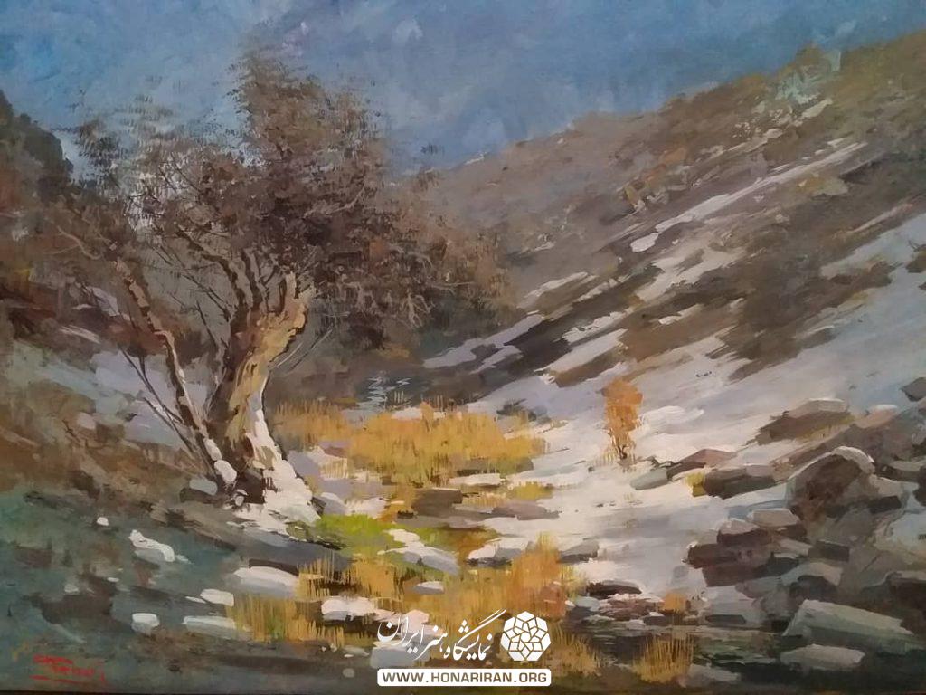 تابلو نقاشی دره برفی