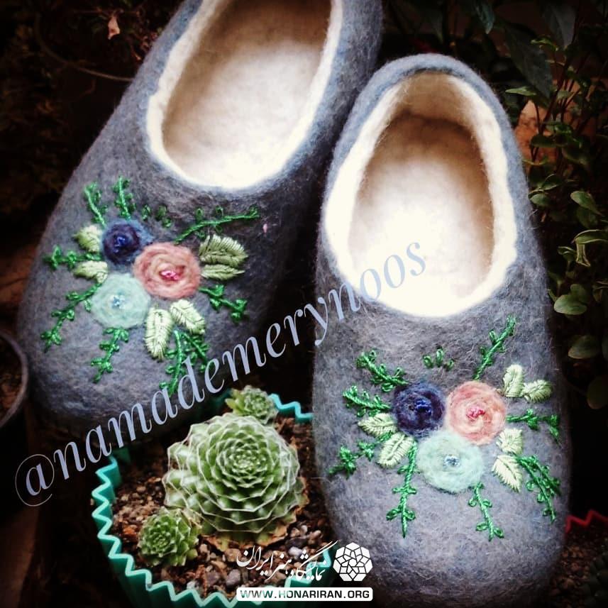 پاپوش نمدی طرحدار در رنگ های متنوع