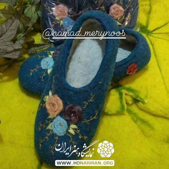 پاپوش نمدی گل برجسته