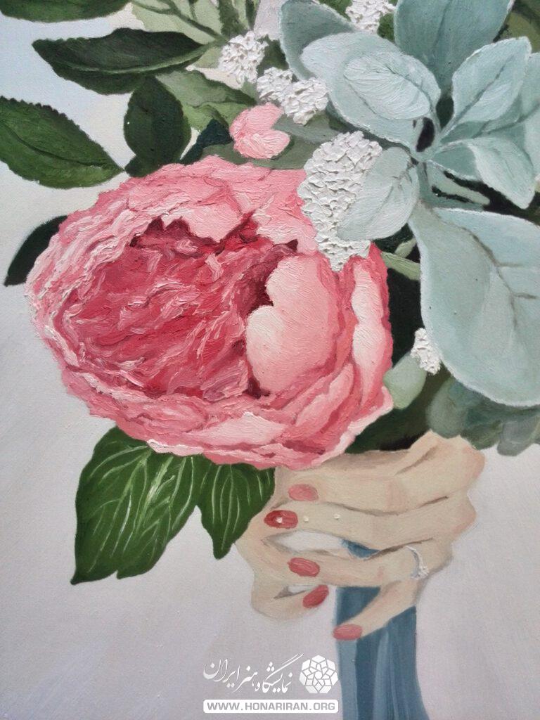 نقاشی دسته گل زیبا