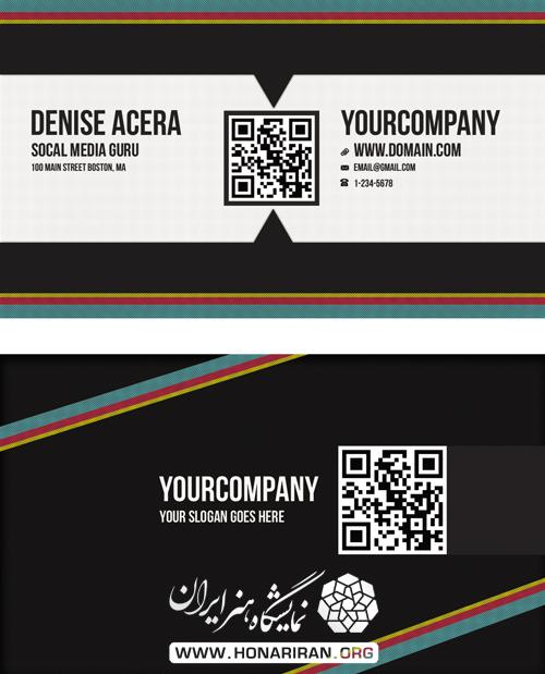 دانلود لایه باز کارت ویزیت کسب و کار و تجاری با رنگ بندی سفید و مشکی