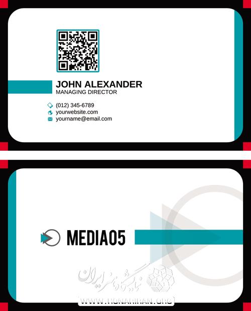 دانلود لایه باز کارت ویزیت کسب و کار و تجاری با رنگ بندی مشکی و قرمز