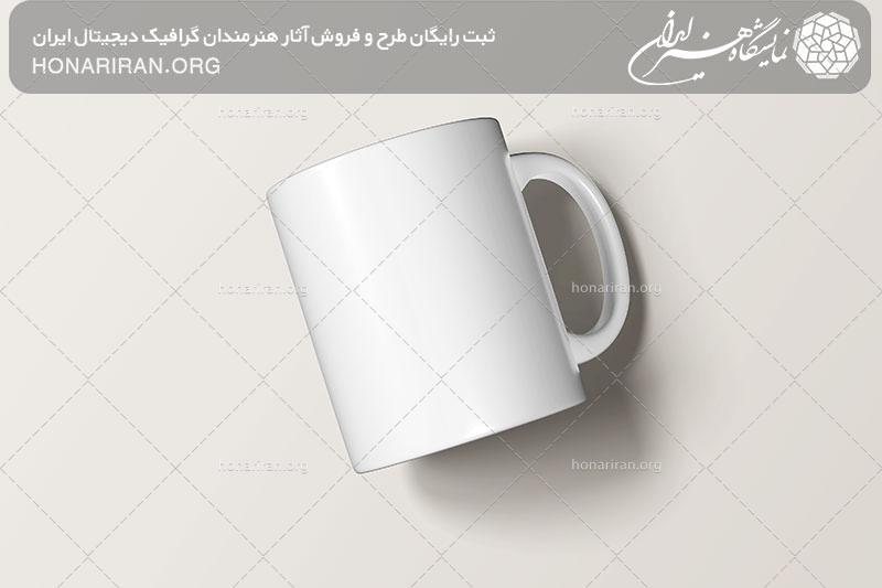 موکاپ لیوان سفید دسته دار