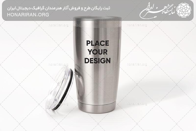 موکاپ تراول ماگ زیبا شیک فلزی