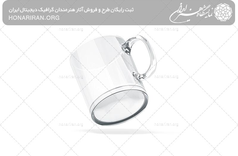 موکاپ لیوان شیشه ای مربع شکل