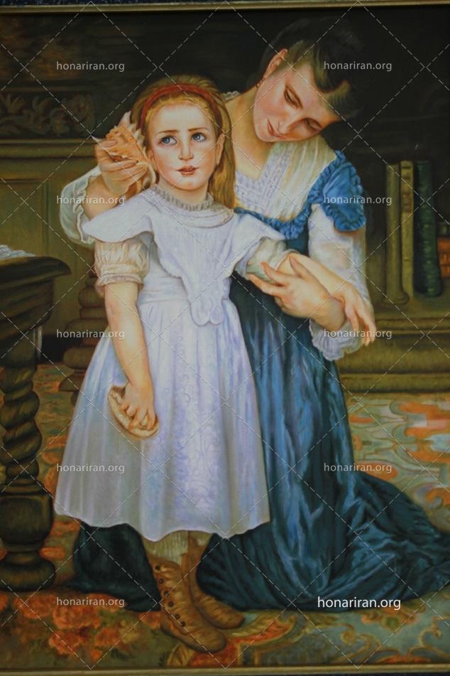 نقاشی دختر کوچولو با مامانش
