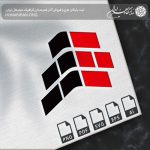 آرم و لوگو بلوکه های قرمز و مشکی چیده شده در کنار یکدیگر