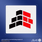 آرم و لوگو بلوکه های قرمز و مشکی چیده شده در کنار یکدیگر