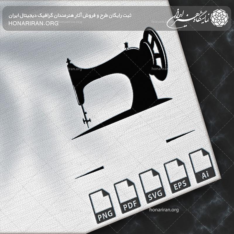 آرم و لوگو چرخ خیاط قدیمی