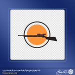 آرم و لوگو اسلحه شکاری در دایره نارنجی