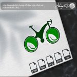 آرم و لوگو طرح برگ بر روی لاستیک دوچرخه سبز