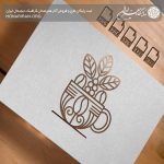 آرم و لوگو گل داخل فنجان زیبا