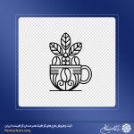 آرم و لوگو گل داخل فنجان زیبا