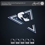 آرم و لوگو مرد با مهای انگلیسی در قاب مثلثی