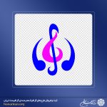 آرم و لوگو نوت های موسیقی در کنار یکدیگر