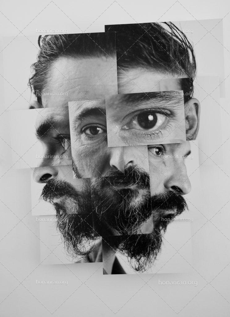 عکس با کیفیت اجزای چهره مرد قراره گرفته در کنار یکدیگر