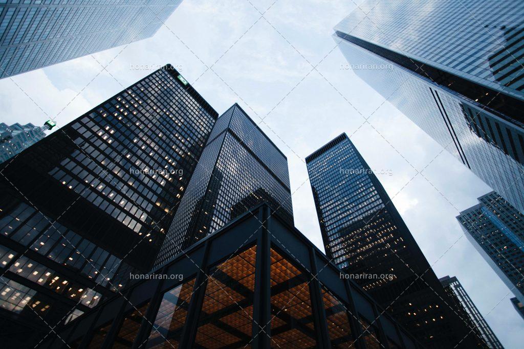 عکس با کیفیت ساختمان های بلند از نمای پایین
