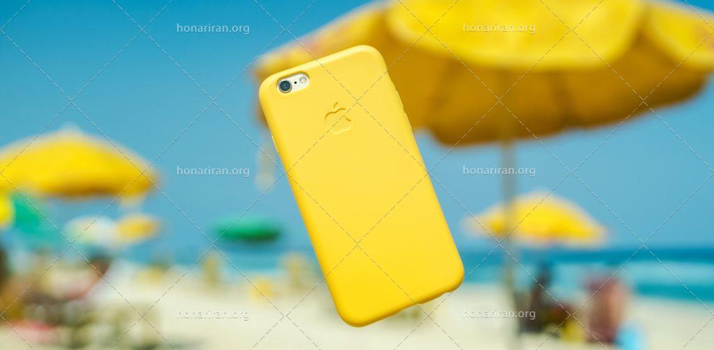 عکس با کیفیت آیفون شش با گارد زرد