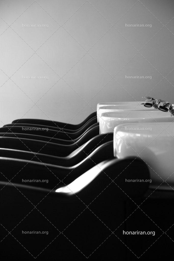 عکس با کیفیت سینک شستشوی مو به همراه صندلی