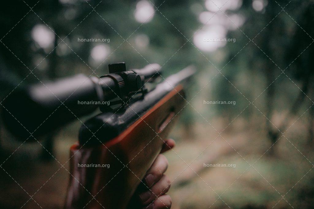 عکس با کیفیت تفنگ شکاری با دوربین