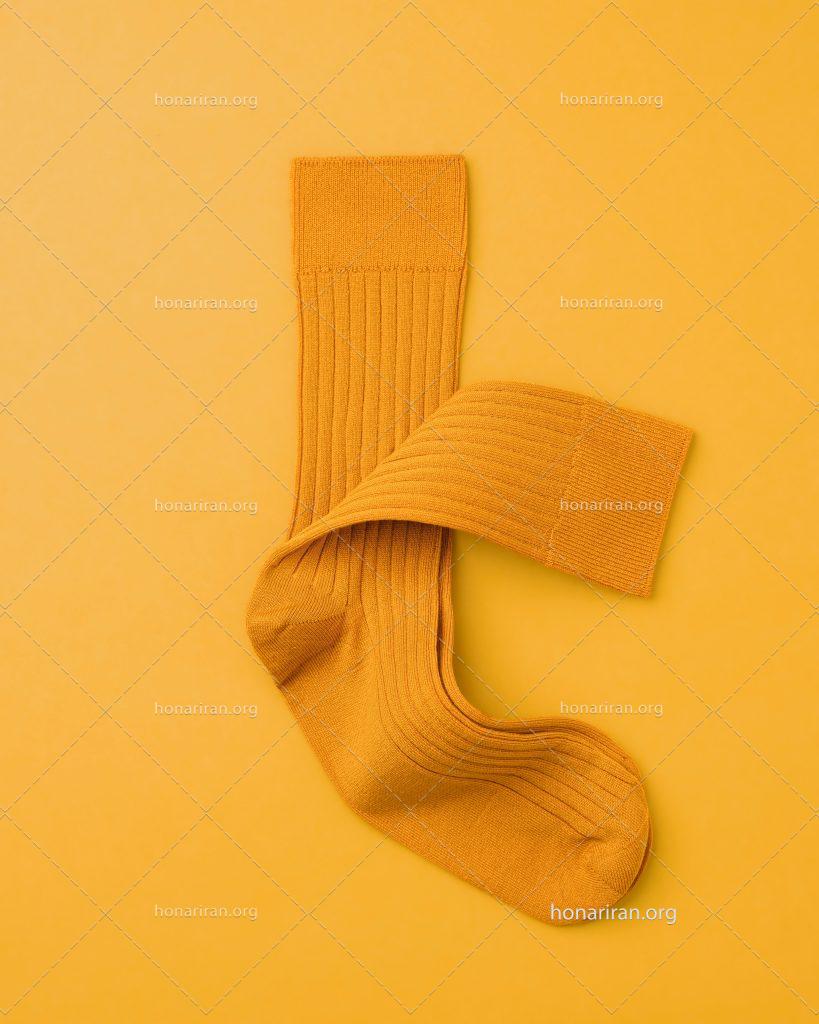 عکس با کیفیت جوراب های ساده به رنگ زرد