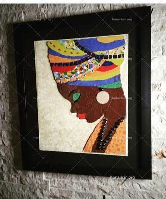 تابلو دکوراتیو معرق کاشی زن آفریقایی